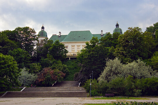 Ujazdow Castle (Zamek Ujazdowski) in historic Ujazdow district in Warsaw, Poland. It was built in XVI century and served as the residence of Polish king. Now here is the Centre for Contemporary Art
