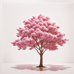 Obraz premium Pink tree isolated on white background