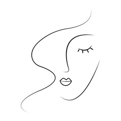 Abstract Face Line Art
