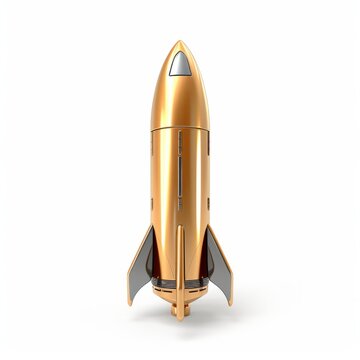 recommend clip art: 3D render metallic cartoon rocket illustration isolated on white background