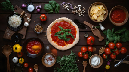 Fototapeta na wymiar pizza with vegetables