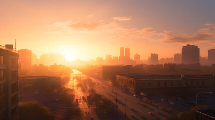 Fototapeta premium sunrise over the city