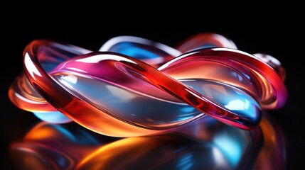 Abstract fluid 3d futuristic Background with neon glowing wave. Generative AI