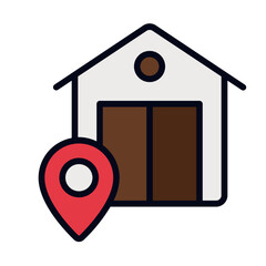 shipping address filled line icon