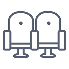 Cinema seat linear icon. Modern outline Cinema seat logo concept on white background from Entertainment and Arcade collection. Suitable for use on web apps, mobile apps and print media.
