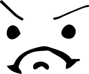 Digital png illustration of abstract angry face on transparent background