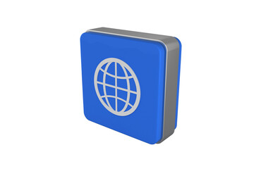 Digital png illustration of cube with globe symbol on transparent background