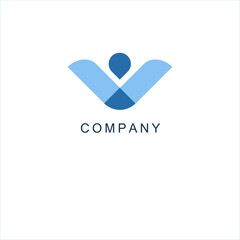 People Logo. Flat Vector Logo Design Template Element