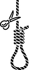 Digital png illustration of rope and scissors on transparent background