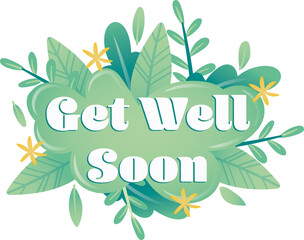 Digital png illustration of get well soon text on transparent background