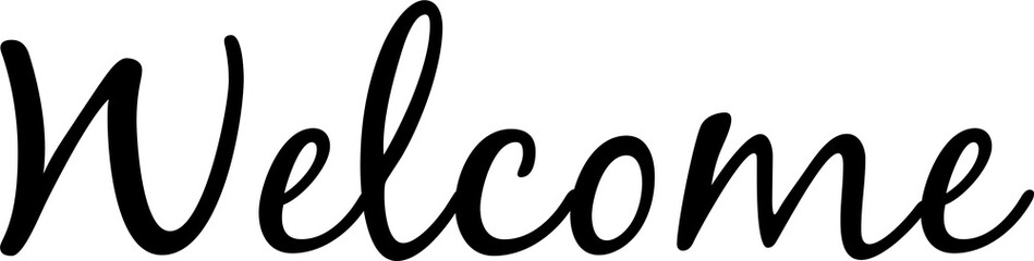 Digital png illustration of welcome text on transparent background