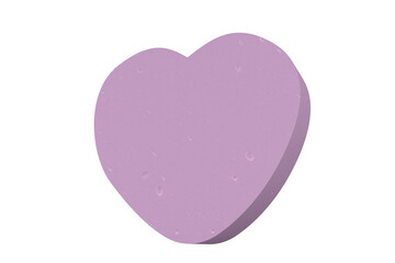 Digital png illustration of purple 3d heart on transparent background
