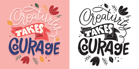 Set with Handwritten lettering quotes. Hand drawn unique typography design element for greeting cards, decoration, prints and posters.