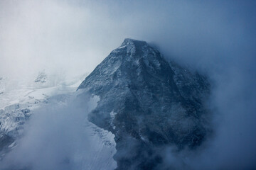 misty conditions in the Alps of Val d'Anniviers, Valais