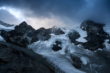 mystical Glacier du l'Obergabelhorn in Val d'Anniviers, Valais