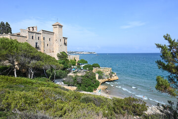 Fototapeta na wymiar Espagne Catalogne Chateau Tamarit mer eau vacances