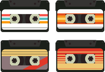 Set of retro audio cassettes