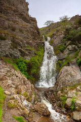 Fototapeta na wymiar Light Spout waterfall, Carding Mill Valley: part of the National Trust's Shropshire Hills Area of Outstanding Natural Beauty, Shopshire, UK