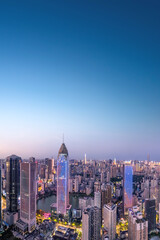 Fototapeta premium Aerial photography of night scenes in Wuhan, Hubei Province