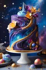 Fototapeta premium Galaxy concept based cake