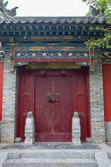 door of a traditonal chinese temple vertical composition