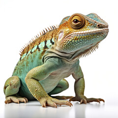 Obraz premium Studio shot of a Peruvian woman with a baby llama isolated on a pure white background.