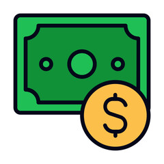 money filled line icon