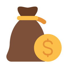 money bag flat design icon