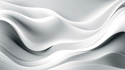 Abstract white background with smooth lines, generative AI.