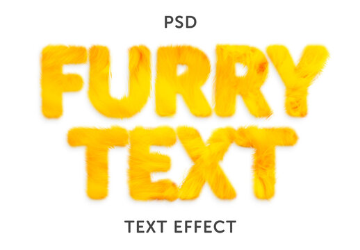 Yellow fur text effect with Generative AI