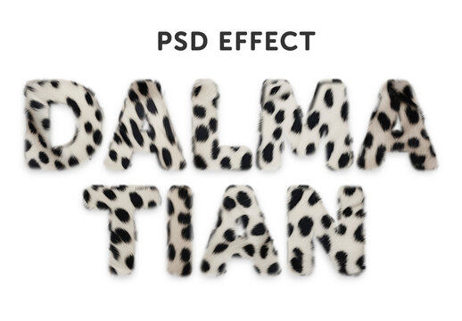 Dalmatian dog fur text effect with Generative AI