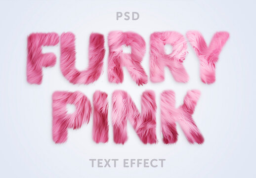 Pink fur text effect with Generative AI