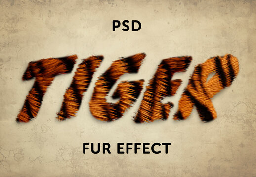 Tiger fur text effect with Generative AI