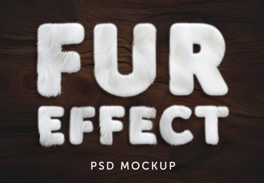 White fur text effect