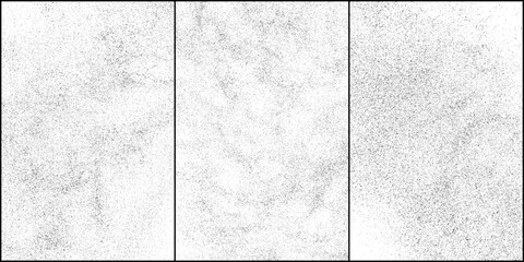Set of distressed black texture. Dark grainy texture on white background. Dust overlay textured. Grain noise particles. Rusted white effect. Vector illustration, Eps 10.