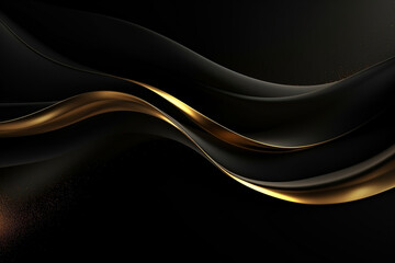 Black background with soft texture decorated with Shiny golden lines. black gold luxury background