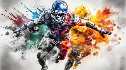 Colorsplash of Professional American Footballplayer