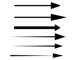Arrow right black set icon. Vector sign on white backdrop