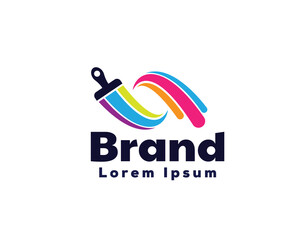 abstract brush paint art logo design template illustration inspiration