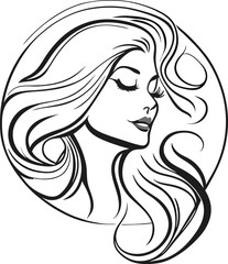 beautiful logo for salon or beauty. girl logo design