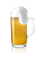 The glass of cold beer