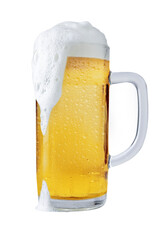 The glass of cold beer