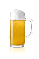 The glass of cold beer