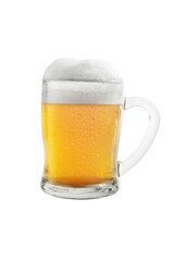The glass of cold beer