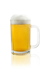 The glass of cold beer