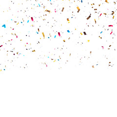 selective focus.Gold confetti falling.decoration and party celebration.generative ai technology