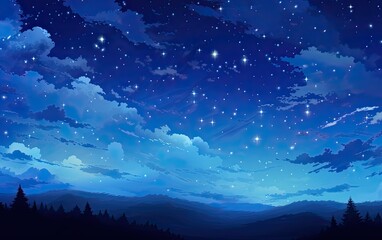 Obraz na płótnie Canvas Beautiful night sky. Night starry sky dark blue space background with stars. Created with Generative AI technology.