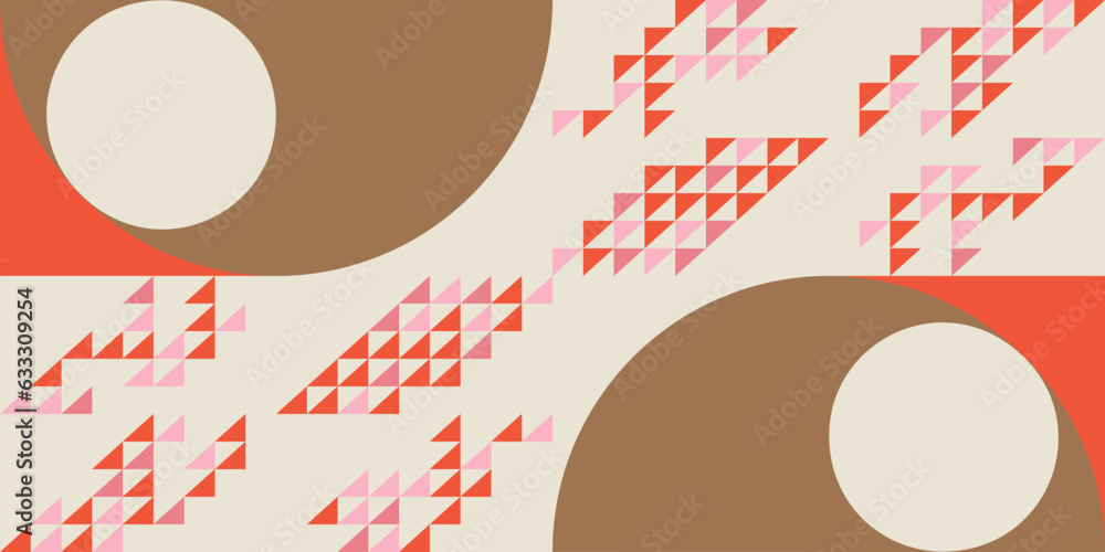 Leinwandbilder modern abstract geometric vector seamless pattern with simple elements and shapes like circle, squar
