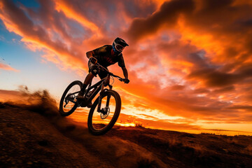 Obraz premium Biking at Golden Hour