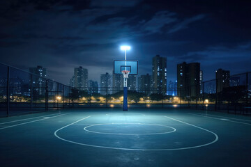 The Lonely Urban Basketball Court